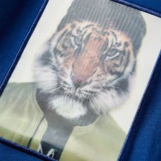Vidaxl Detské tričko dlhý rukáv tiger tmavo modré 92