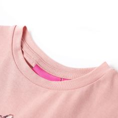 Vidaxl Detské tričko dlhý rukáv s potlačou srnky a králika ružové 92