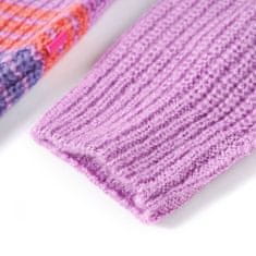 Vidaxl Detský sveter pruhovaný pletený fialovo-ružový 128