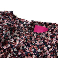 Vidaxl Detská košeľa dlhý rukáv s kvetinovou potlačou tmavo ružová 92