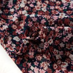 Vidaxl Detská košeľa dlhý rukáv s kvetinovou potlačou tmavo ružová 92