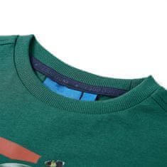 Vidaxl Detské tričko s dlhými rukávmi zelené 140