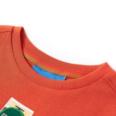Vidaxl Detské tričko s dlhými rukávmi oranžové 140