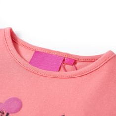 Vidaxl Detské tričko s dlhými rukávmi ružové 140
