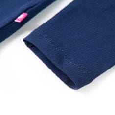 Vidaxl Detské tričko s dlhými rukávmi námornícke modré 140