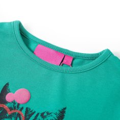 Vidaxl Detské tričko s dlhými rukávmi žiarivo zelené 140