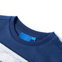Vidaxl Detské tričko s dlhými rukávmi rifľové modré 116