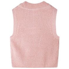Vidaxl Detská svetrová vesta pletená svetlo ružová 116
