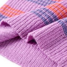 Vidaxl Detský sveter pruhovaný pletený fialovo-ružový 116