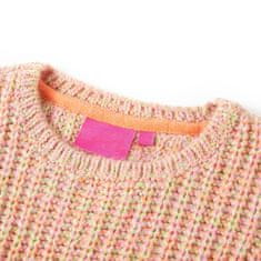 Vidaxl Detský sveter pletený jemne ružový 104