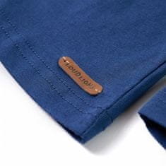 Vidaxl Detské tričko s dlhými rukávmi rifľové modré 140