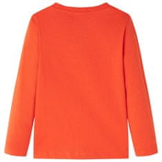 Vidaxl Detské tričko s dlhými rukávmi žiarivo oranžové 116
