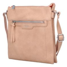 Tessra Milano Štýlová dámska koženková crossbody kabelka Fista, ružová