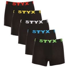 Styx 5PACK pánske boxerky športová guma čierné (5G9601) - veľkosť M