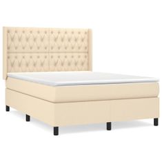 Petromila vidaXL Boxspring posteľ s matracom krémový 140x190 cm látka