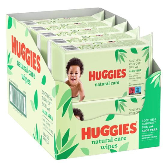 Huggies Vlhčené utierky Natural Care 10 x 56 ks