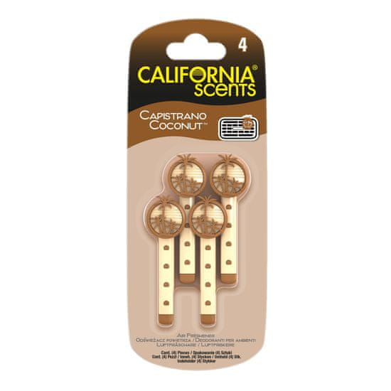 California Scents E303647801 VENT STICKS SINGLE SCENT Capistrano Coconut