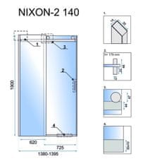 REA Sprchové dvere NIXON-2 140