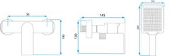 REA Hass, sprchová batéria s ručnou sprchovou súpravou, zlatá matná, REA-B6403