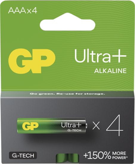 GP Alkalická baterie ULTRA PLUS AAA (LR03)- 4ks