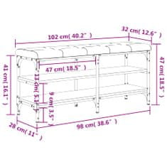 Vidaxl Lavička na topánky čierna 102x32x47 cm kompozitné drevo