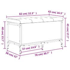 Vidaxl Úložná lavička dub sonoma 82x42x45 cm kompozitné drevo