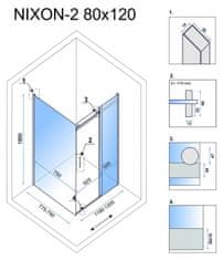 REA Sprchová kabína Nixon 120x80