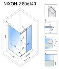 REA Sprchovací kút NIXON 140x80