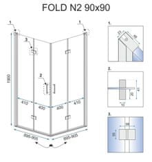 REA Skladací sprchový kút FOLD N2