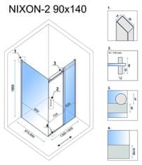 REA Sprchovací kút NIXON 140x90