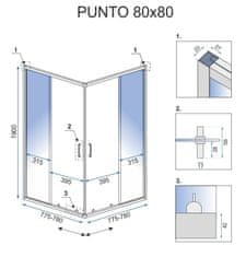 REA Sprchovací kút PUNTO 80x80