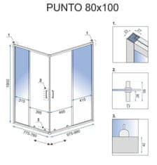 REA Sprchovací kút PUNTO 80x100