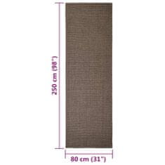 Petromila vidaXL Koberec prírodný sisal 80x250 cm hnedý