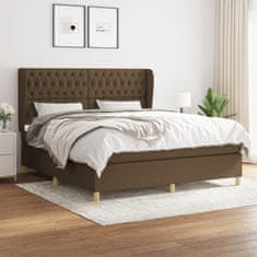 shumee Boxspring posteľ s matracom tmavohnedá 180x200 cm látka