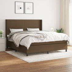 shumee Boxspring posteľ s matracom tmavohnedá 180x200 cm látka