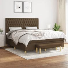 shumee Boxspring posteľ s matracom tmavohnedá 180x200 cm látka