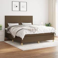 shumee Boxspring posteľ s matracom tmavohnedá 180x200 cm látka