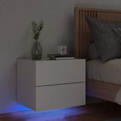 Petromila vidaXL Nástenná nočná skrinka s LED osvetlením biela
