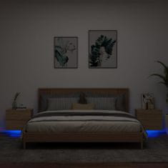Petromila vidaXL Nástenné nočné skrinky s LED osvetlením 2 ks dub sonoma