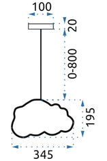 Toolight ZÁVESNÁ LAMPA ŠEDÁ CLOUD