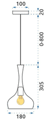 Toolight ZÁVESNÁ ZRKADLOVÁ SATINOVÁ LAMPA APP282-1CP