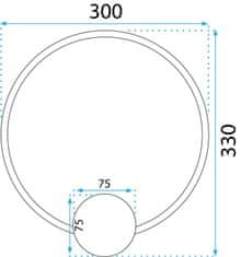 Toolight Nástenné svietidlo LED APP1383-CW BLACK 30cm