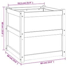 Vidaxl Záhradný kvetináč voskový hnedý 60x60x60 cm masívna borovica