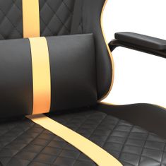 Vidaxl Masážna herná stolička zlato-čierna umelá koža
