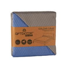 slomart Obojstranná deka na posteľ 240 x 260 cm Modrá Sivá (6 kusov)