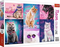 Super kočky: Puzzle Neon Color Line/1000 dílků