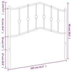 Vidaxl Kovové čelo postele čierne 100 cm