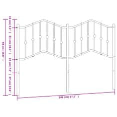 Vidaxl Kovové čelo postele biele 140 cm