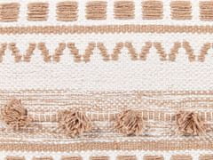 Beliani Bavlnená taburetka 50 x 50 x 35 cm béžová KARAW