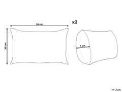 Beliani Sada 2 bavlnených vankúšov s vianočným motívom 30 x 50 cm biela ANREDERA